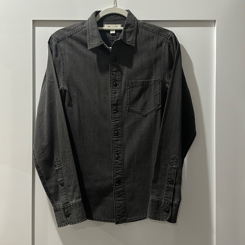Madewell charcoal button down shirt women’s XS